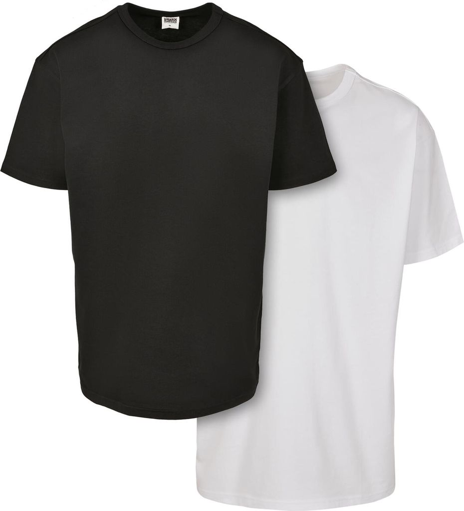 Urban Classics TB3085A | Organic Basic Tee 2-Pack Herren T-Shirt - Farbe: black+white - Größe: L