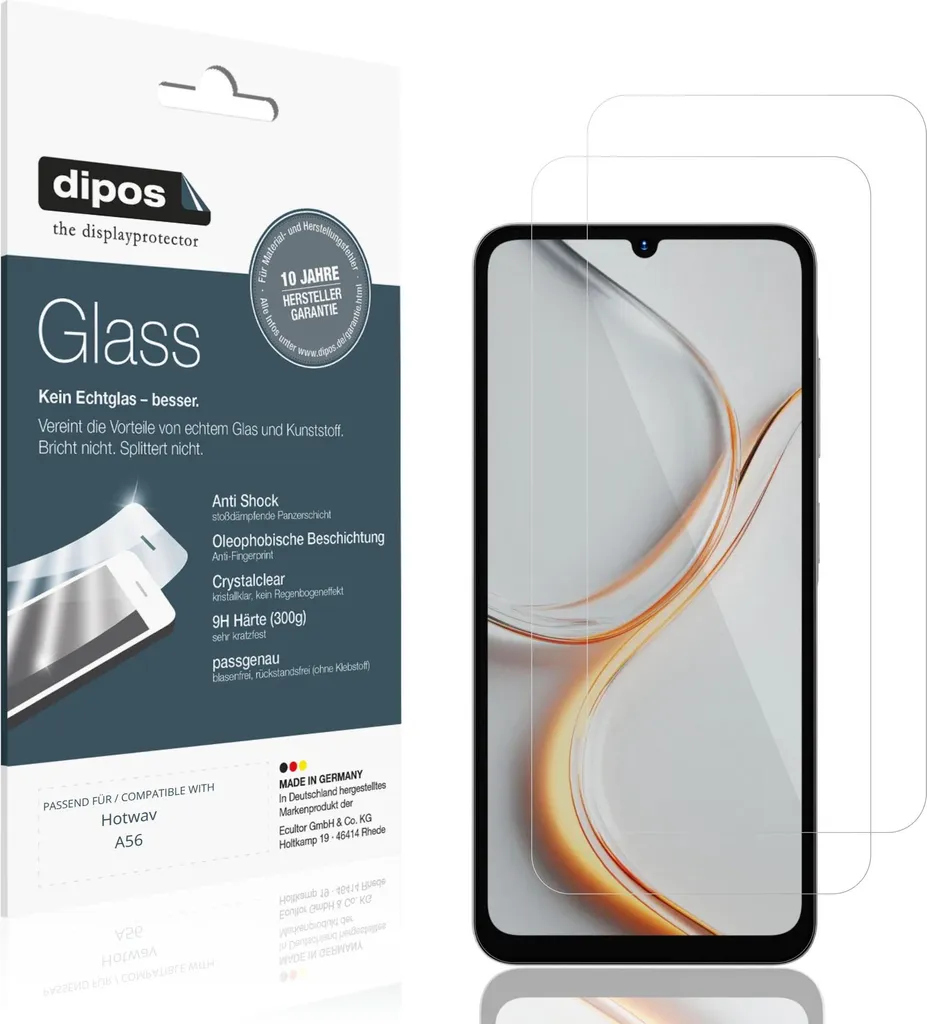 Offerta 2x Vetro Flessibile Hotwav A56 dipos | Pellicola 9H Infrangibile