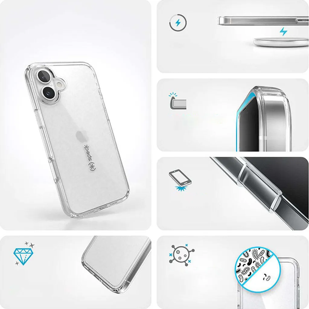 Coque iPhone 16 Plus Speck Gemshell antichoc transparente premium