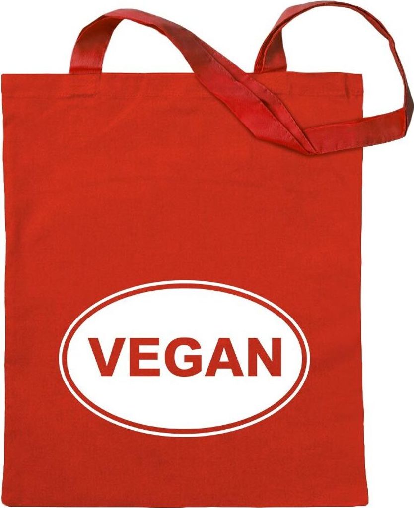 Kiwistar - Baumwolltasche - rot - Vegan - Tragetasche Stoffbeutel Umhängetasche Langer Henkel