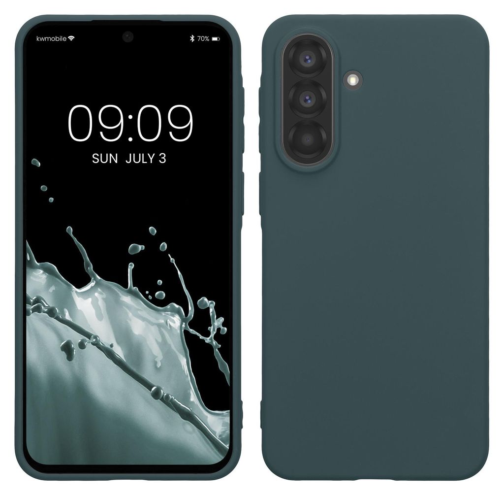 kwmobile Handyhülle für Samsung Galaxy A37 5G Hülle - TPU Case - Kabelloses Laden - Schutzhülle Cover in Dunkler Schiefer