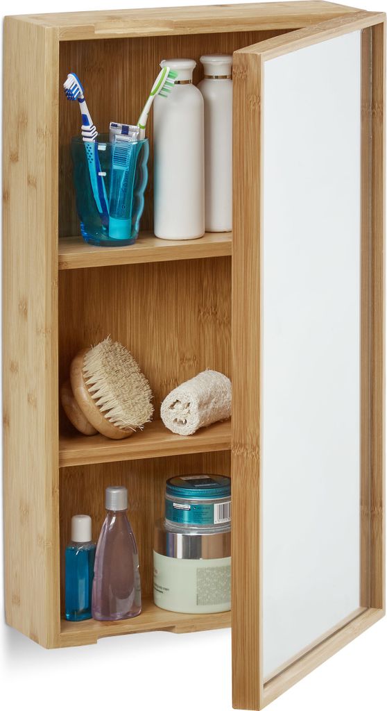 relaxdays 10021882_0 relaxdays Spiegelschrank braun Zdjęcie produktu 