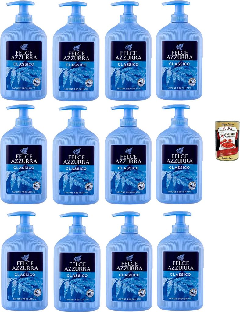 Felce Azzurra sapone liquido Classico Liquid Seife - 12x 300 ml + Italian Gourmet polpa 400g