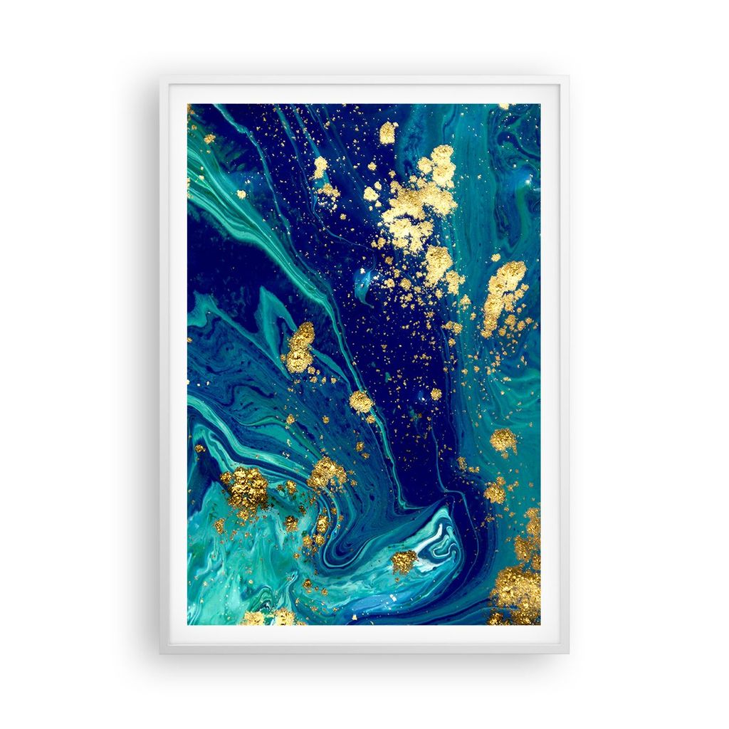 Gerahmtes Poster - Weißer Rahmen - Abstraktion modern - 70x100 cm - Wand Bild - Wanddeko - Wandbilder - Kunstposter - Wandposter - Bilderrahmen - ...