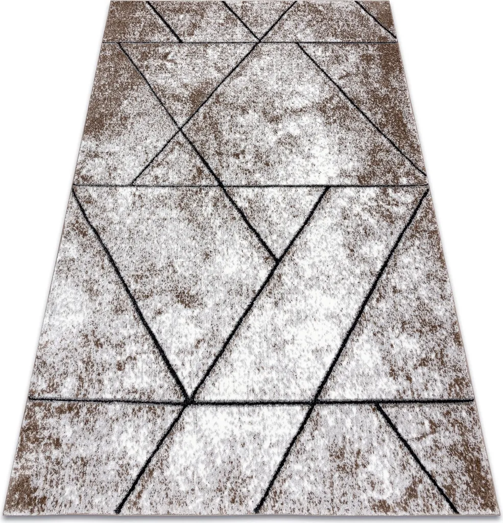 Tapis moderne COZY 8872 Wall géométrique à triangles marron 80x150 cm