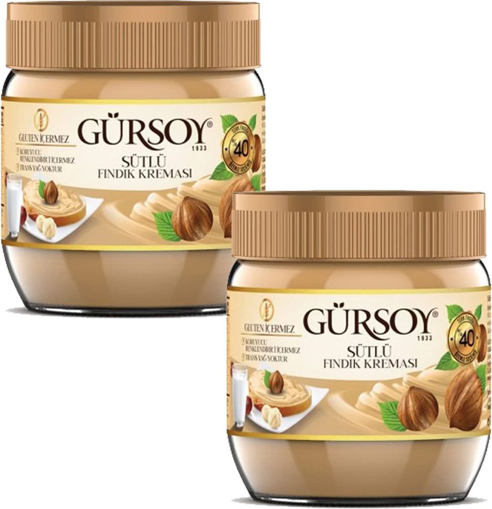 2x400g Gürsoy Haselnusscreme  40% Haselnussanteil Produktbild 