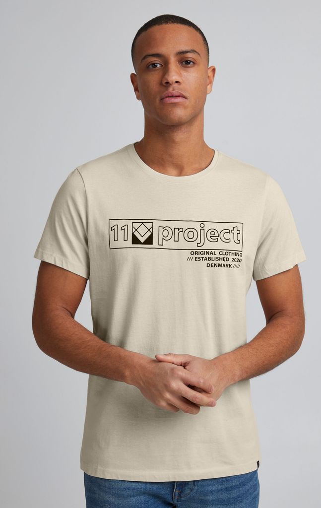 11 Project PRMattis Herren T-Shirt Kurzarm Shirt mit Print aus 100% Baumwolle