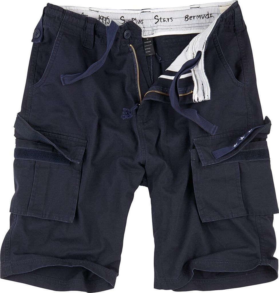 Surplus Herren Cargoshorts Stars Bermuda, Farbe:dunkelblau, Größe:L