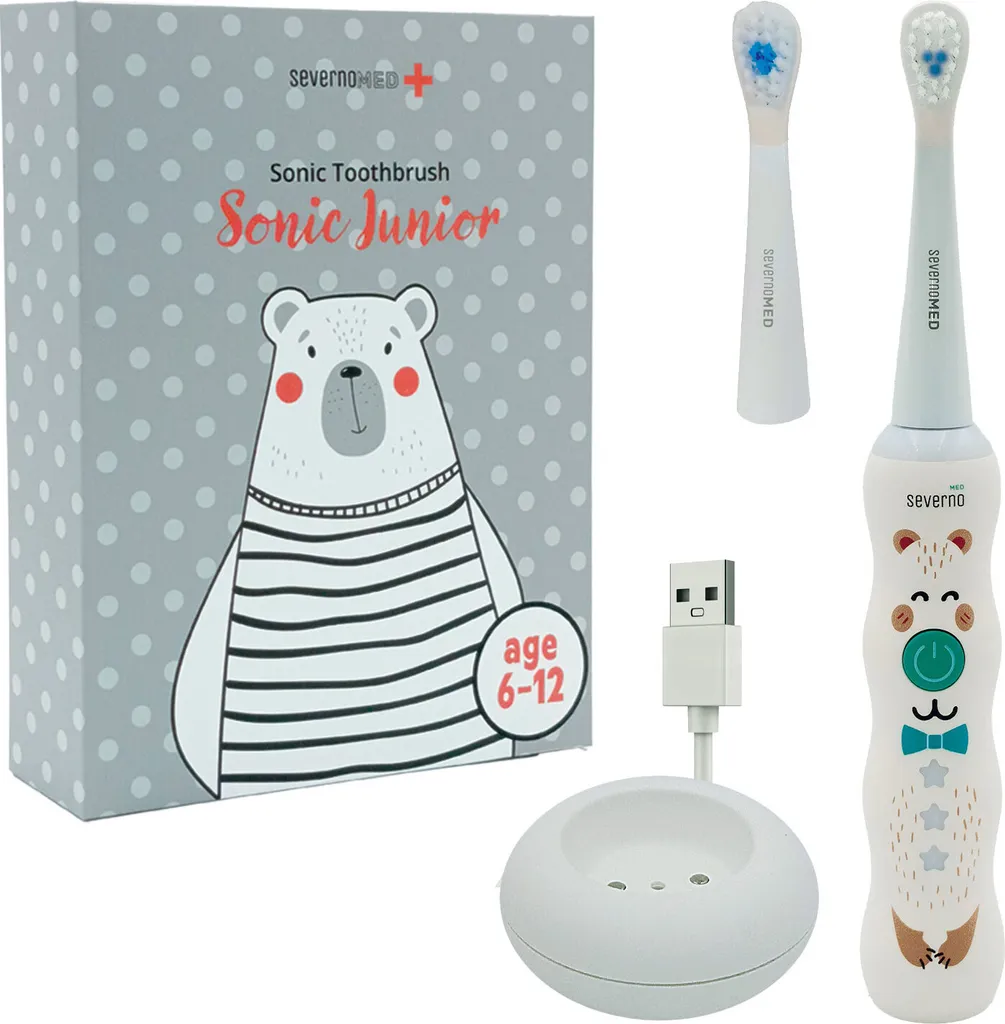 Sonic Junior Spazzolino Elettrico Sonico 6-12 Anni | Kit 2 Testine Inclusi