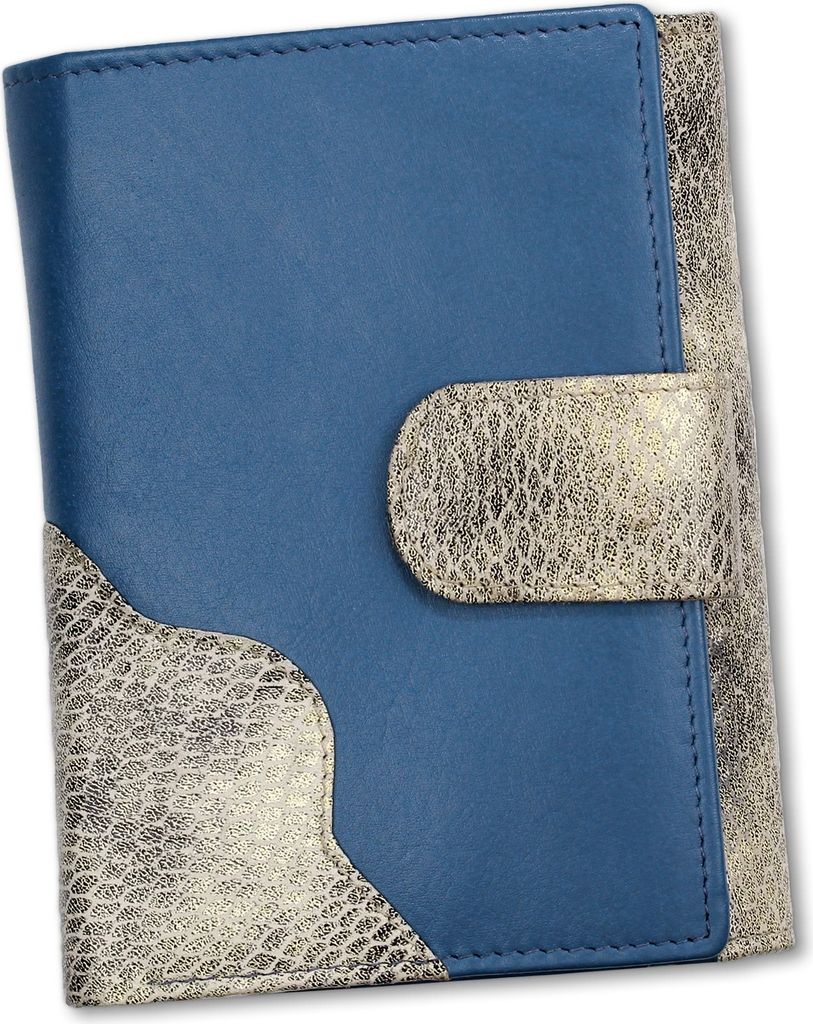 Portemonnaie hoch blau grau DrachenLeder Brieftasche Leder Produktbild 