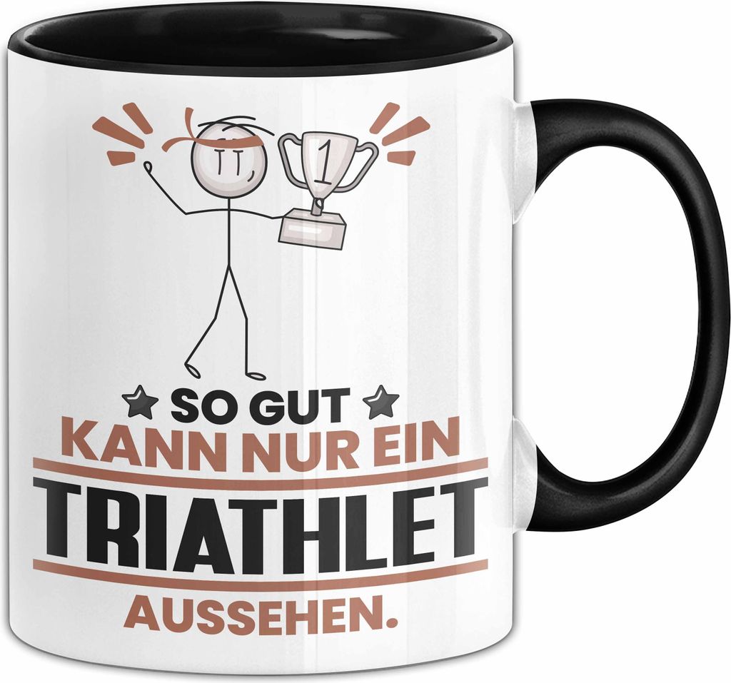Triathlet Geschenk Tasse So Gut Kann Nur Ein Triathlet Aussehen Geschenkidee Kaffee-Becher (Schwarz)
