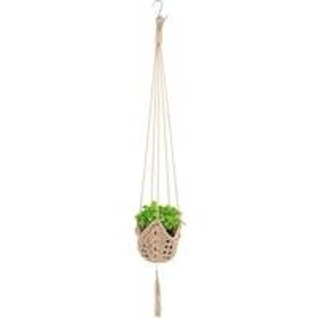 Jardinière suspendue beige 100 cm pour décoration murale et gain de place