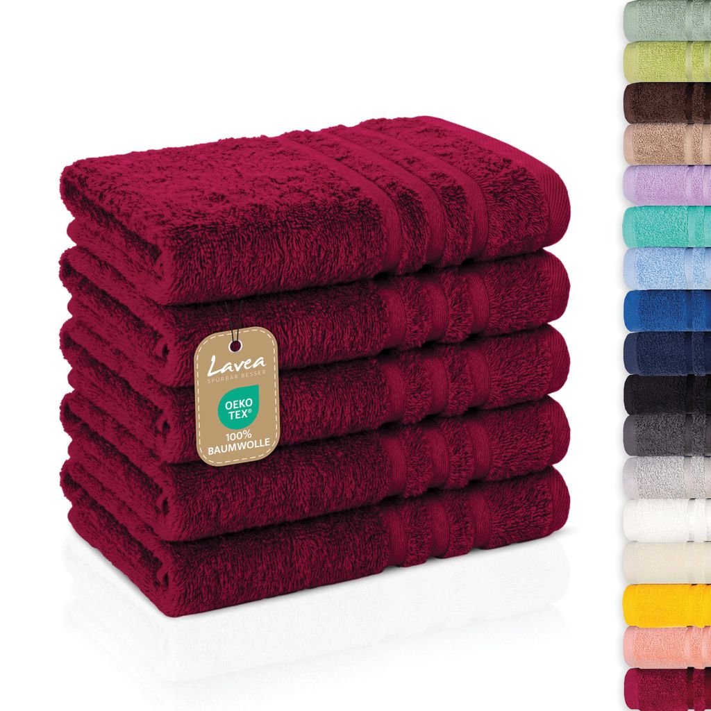 Lavea® 5er Set Gästehandtücher 30x50 cm, Weiche & Produktbild 