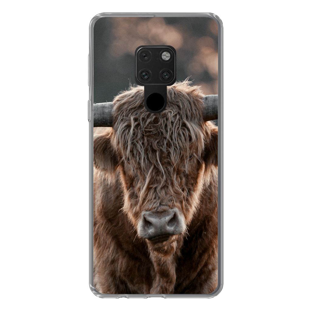 MuchoWow Handyhülle Schutzhülle Hülle für Huawei P40 Lite Schottischer Highlander - Mantel - Porträt Silikon Softcase Handy Hülle - Handy