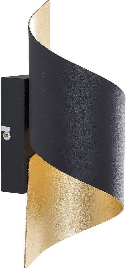 Lindby Wandleuchte Desirio, schwarz/gold, 24cm, G9, Metall Produktbild 