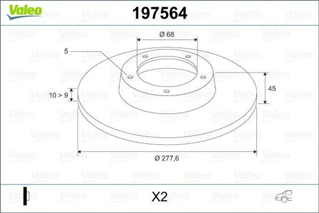 Disque de frein Valeo 197564 pour Almera Primera - Haute resistance
