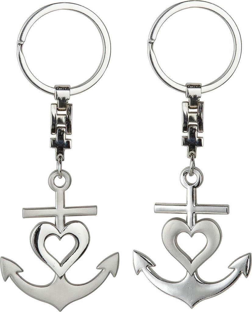 Schlüsselanhänger "Anker mit Herz", Metall, ca. 10cm lang, in Geschenkbox