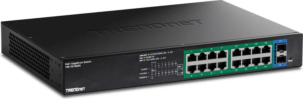 Switch PoE+ 18 ports haute puissance TRENDnet TPE-TG182ES 200W