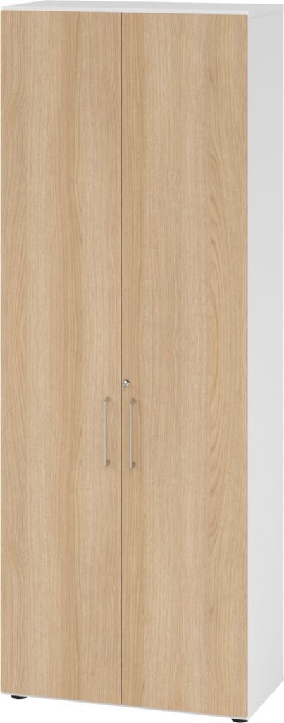 bümö smart Aktenschrank - 6 Ordnerhöhen - Nachbildung: Weiß/Eiche