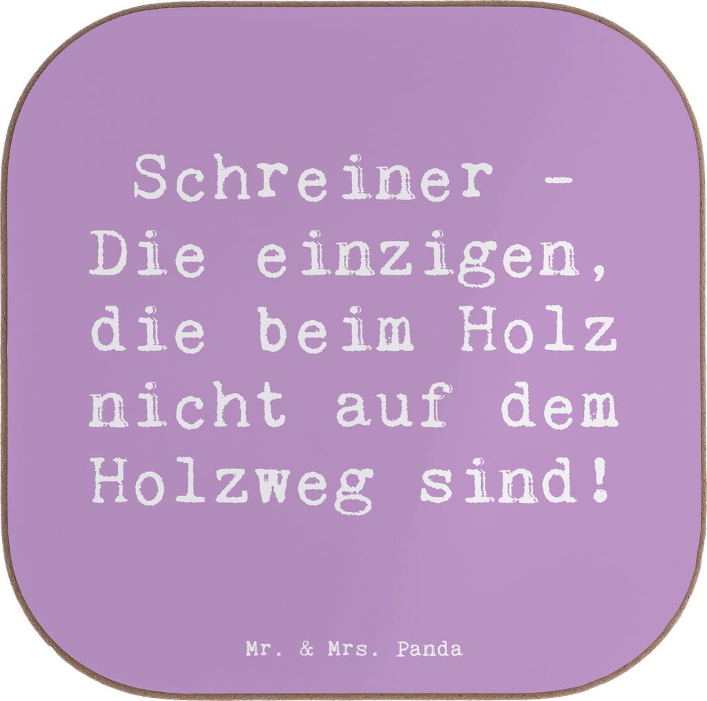 Mr. & Mrs. Panda Untersetzer für Gläser Spruch Schreiner Handwerk - Lavendeltraum - Geschenk, Getränkeuntersetzer, gläseruntersetzer, Berufspas...