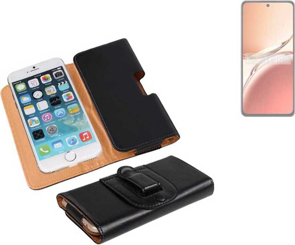 K-S-Trade Schützhülle Handyhülle kompatibel mit Oppo Reno12 F 4G Holster Gürtel Tasche Schutzhülle Handy-Tasche Smartphone Case Seitentasche