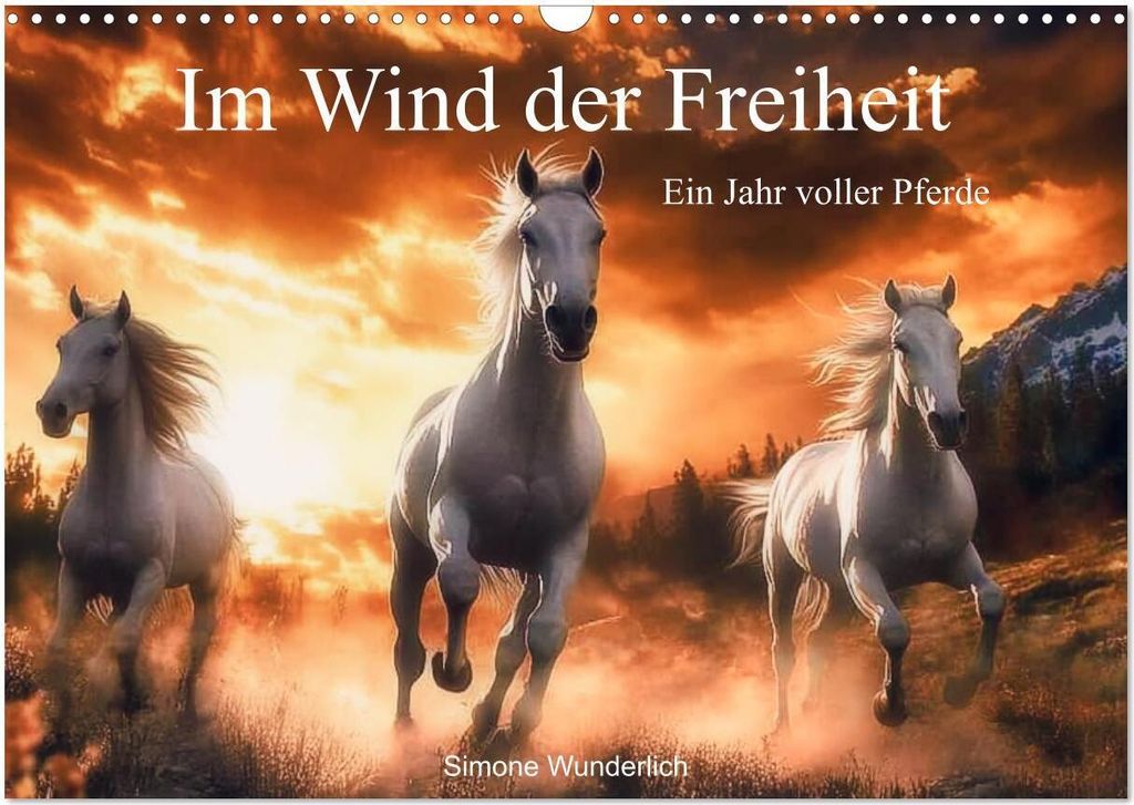 Im Wind der Freiheit - Ein Jahr voller Pferde (Wandkalender 2026 DIN A3 quer), CALVENDO Monatskalender