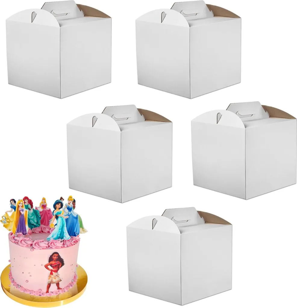 Scatole Torte 28x28x25 Bianco Brand4Cake - 5 Pack Extra Robuste