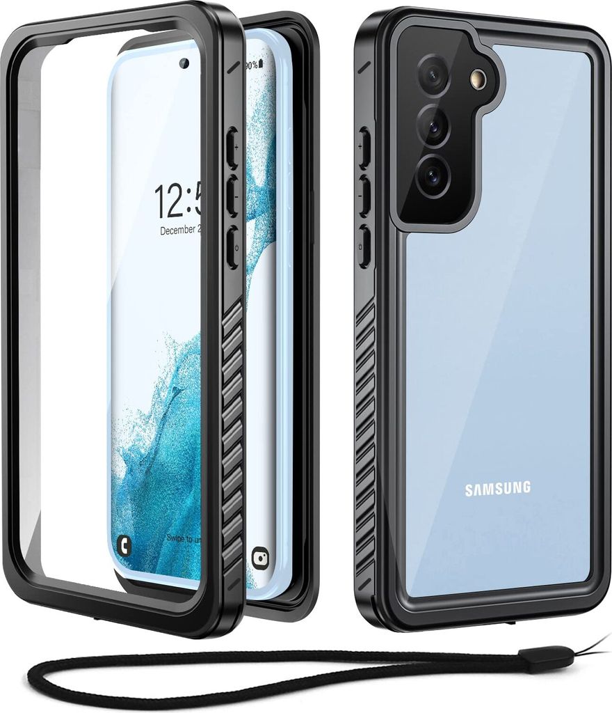 Wasserdicht Hülle für Samsung Galaxy A54, IP68 Wasserfest Handyhülle, Stoßfest Staubdicht 360 Grad Schutzhülle mit Displayschutz, Schwarz
