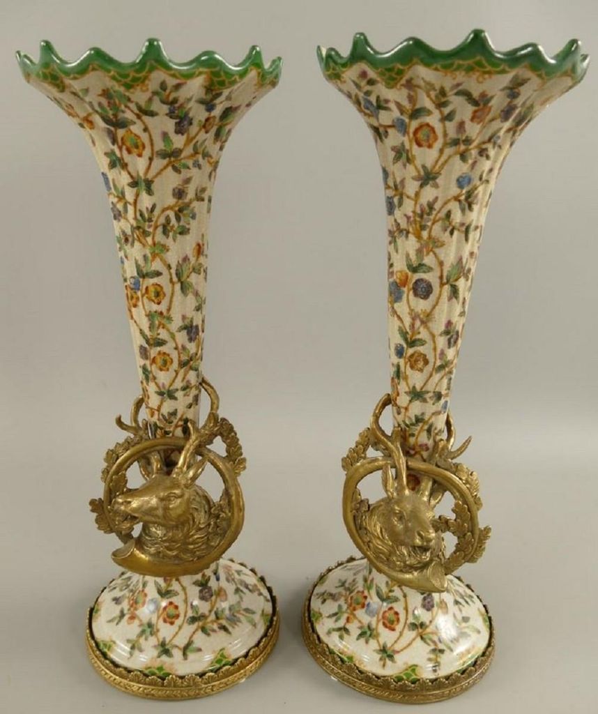 Casa Padrino Jugendstil Porzellan Vasen Set Creme / Produktbild 