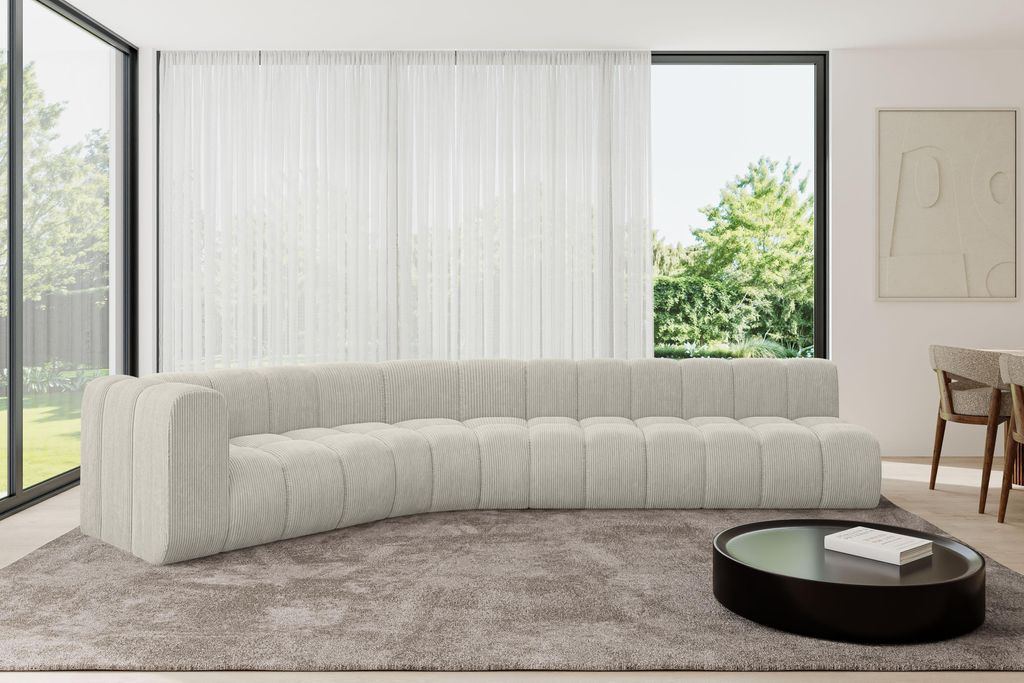 ALTDECOR Modulares Sofa Ecksofa in L-Form - Karex-L2 - 399x194x70 cm Hellgrau - Corner modular Sofa Eckcouch Couch Wohnlandschaft Cauchsofa Bodenso...