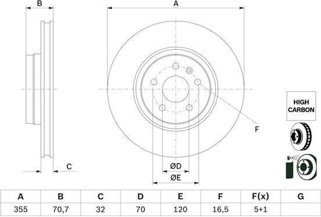 BOSCH 0 986 479 G54 - OE 102509900B Bremsscheibe für Model S (5YJS)
