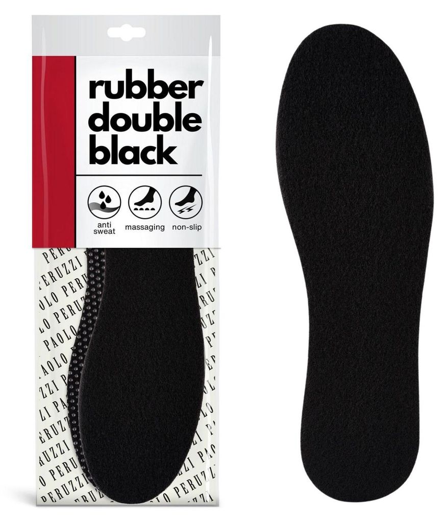 R. 45 - Gummi Double Black Paolo Peruzzi 12W45 gummierte Schuheinlagen.