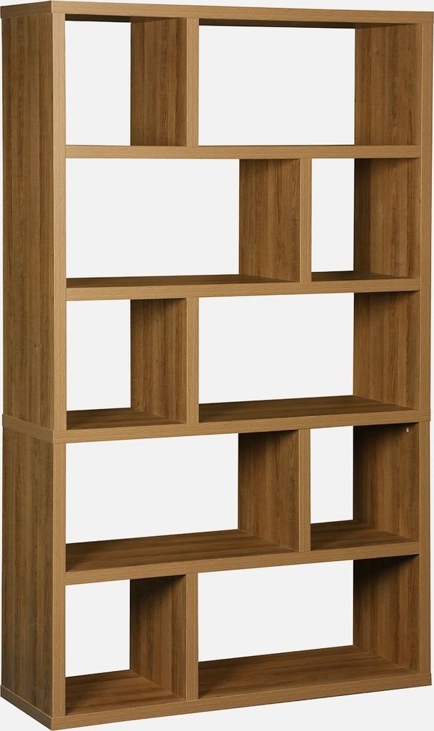 sweeek - Asymmetrisches Bücherregal im Holzlook 5 Ebenen 10 Produktbild 