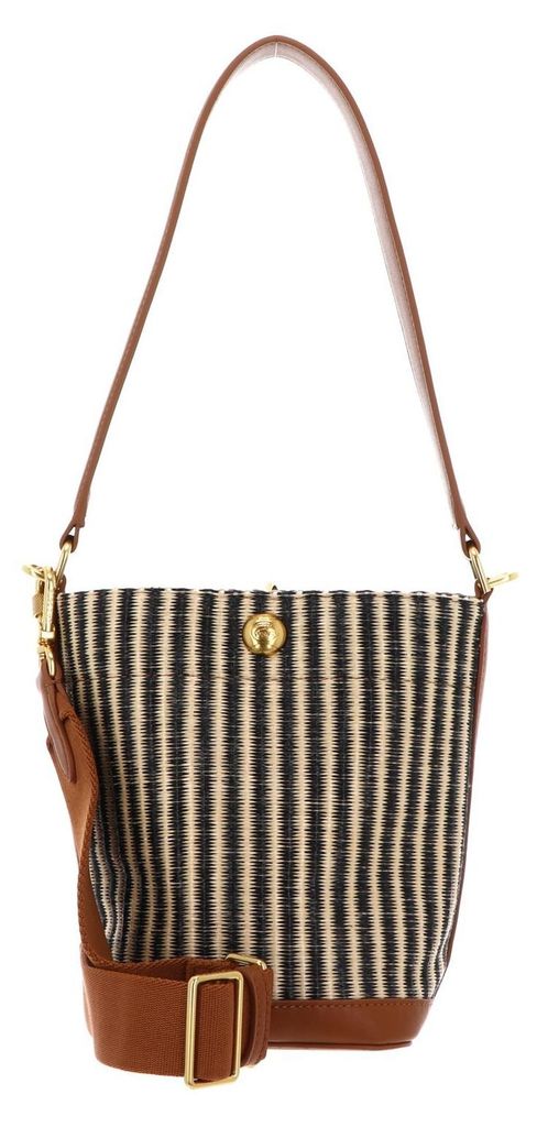 LACOSTE Umhängetasche Schultertasche Summer Pack Bucket Bag Natural Noir Tan hellbraun