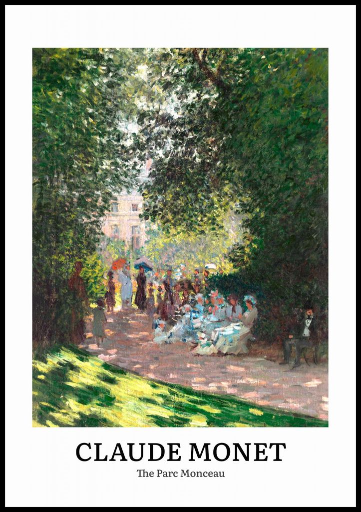 Plakat 70x100cm Design Der Parc Monceau, Monet Vintage für das Wohnzimmer