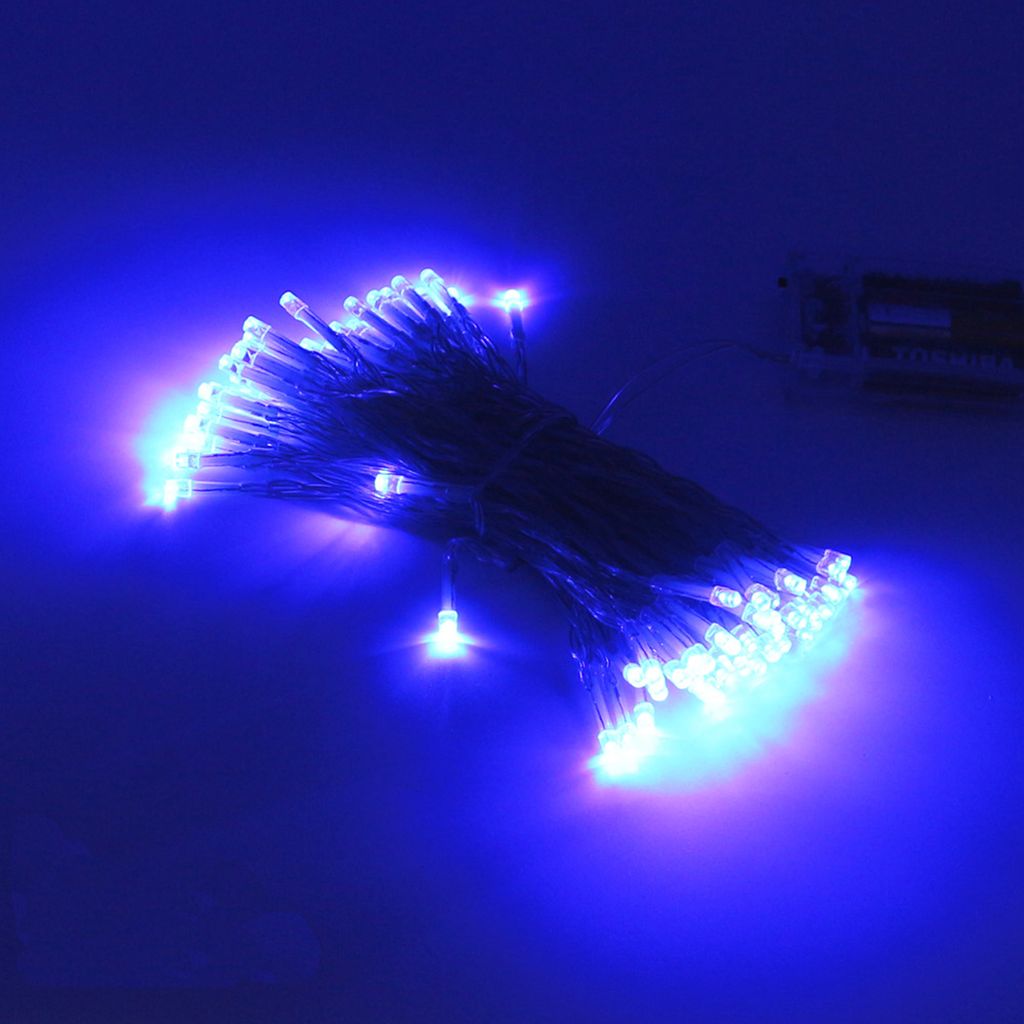 LED Lichterkette Batterie 10 M – 80 Blaue LEDs, IP44, 2 Modi (Dauer & Blinken) – Für Weihnachten, Halloween & Garten