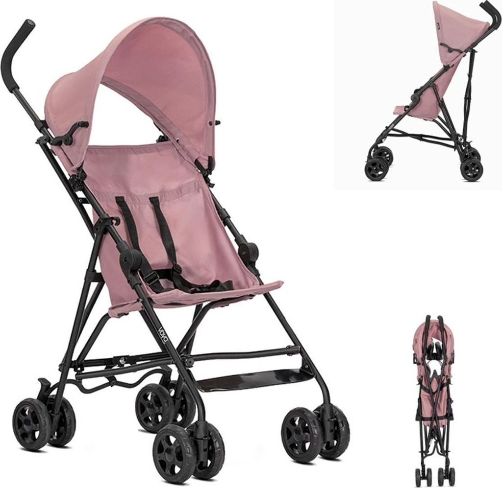 Lorelli Kinderwagen Buggy Vaya verstellbares Sonnendach, klappbar, Fußstütze pink