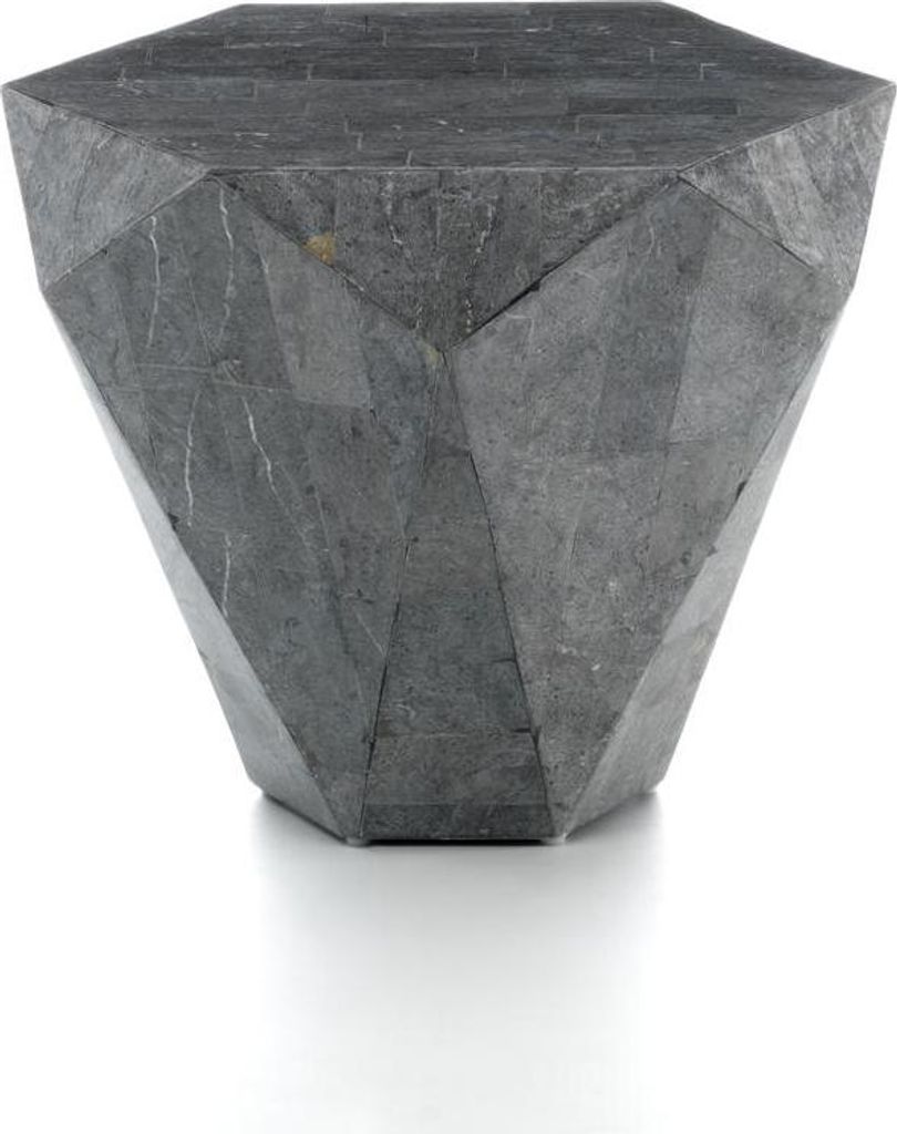 Diamond klein - Couchtisch / Beistelltisch (60 x 60 x 50 h) aus grauem Fossilstein
