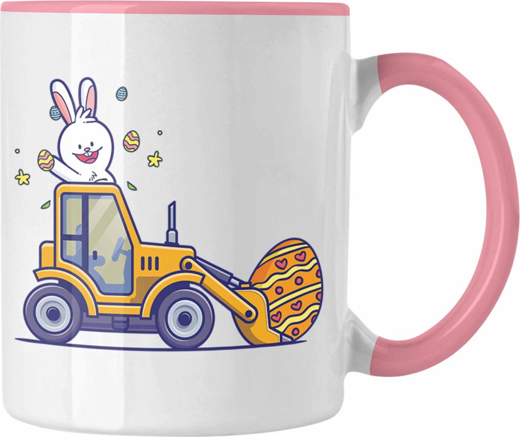 Trendation - Tasse Ostern Ostergeschenke Kinder Jugendliche Geschenke Lustige Grafik Osterhase Osterei Sohn Jungs (Rosa)