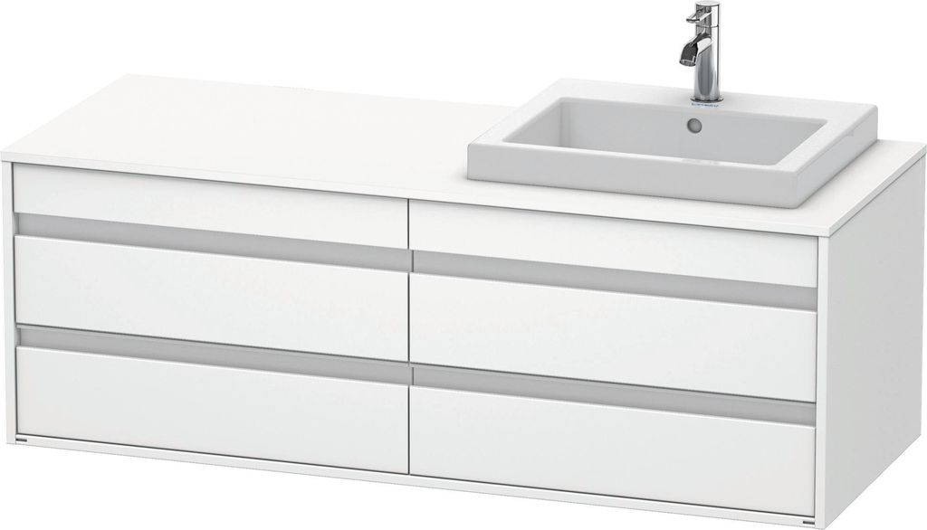 Waschtischunterbau KETHO 550x1400x496mm WT rechts weiß matt Waschtisch rechts weiß matt
