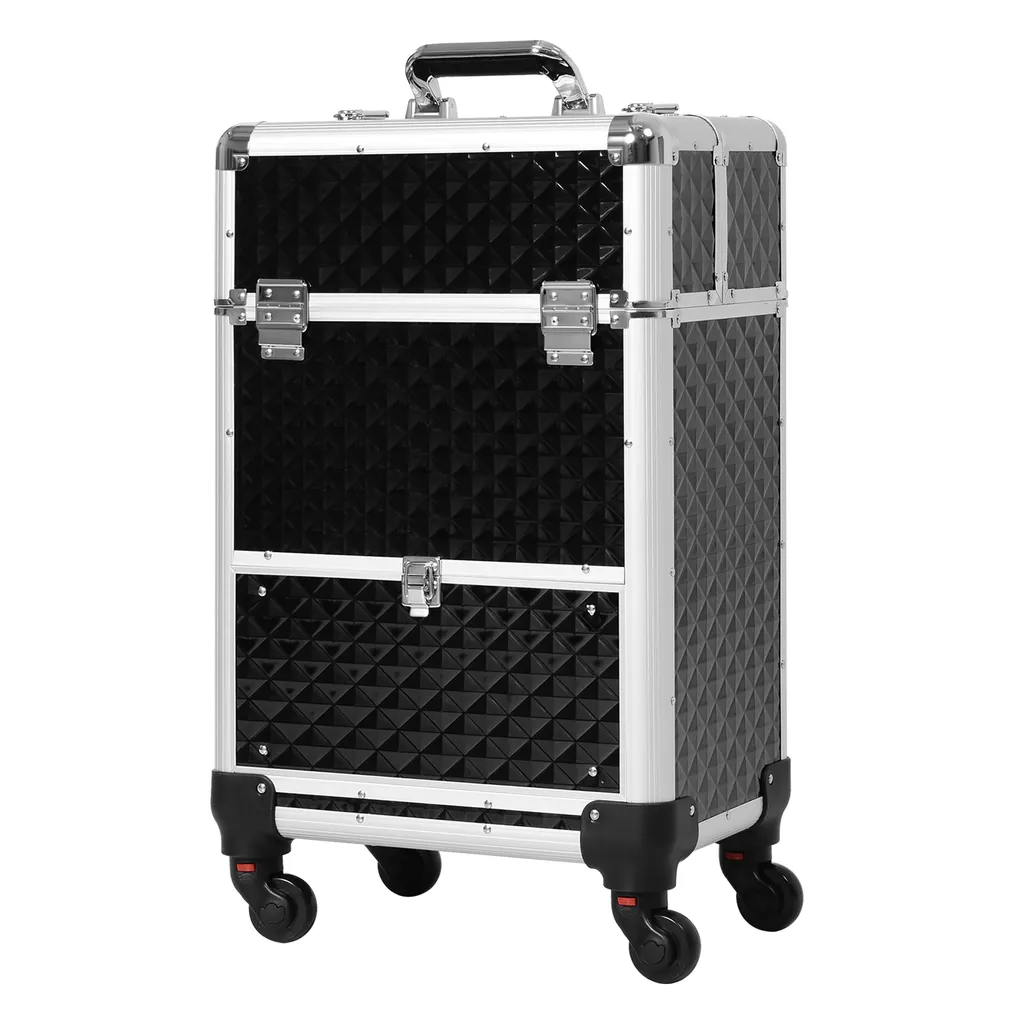 Trousse à cosmétiques trolley - Valise maquillage professionnelle aluminium