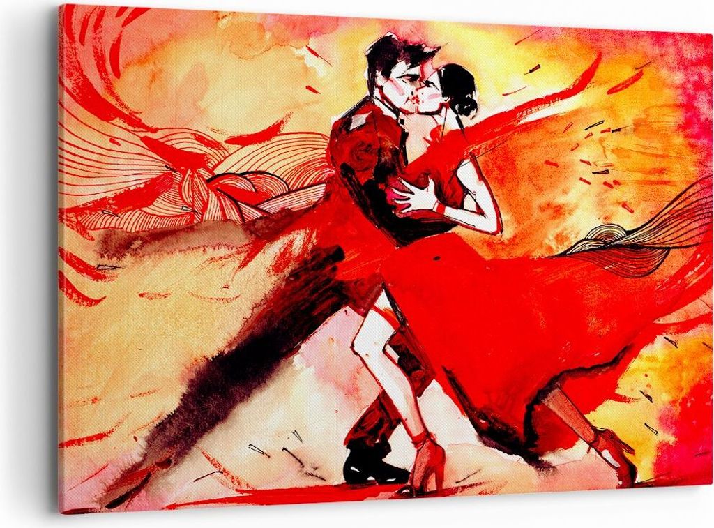 Bild auf Leinwand - Leinwandbild - tanzen sie - 120x80cm - Wand Bild - Wanddeko - Wandbilder - Leinwanddruck - Bilder - Kunstdruck - Wanddekoration...