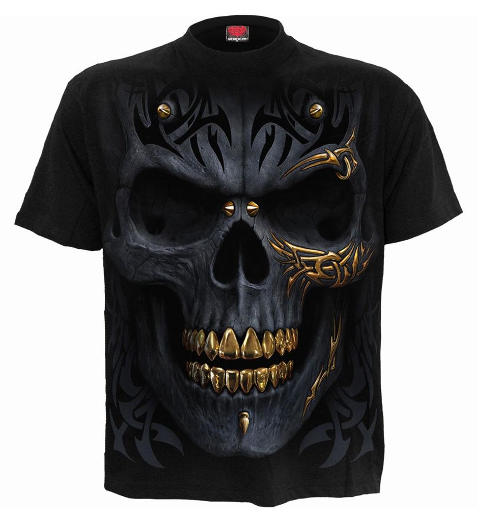 Spiral Direct - "Black Gold" T-Shirt für Herren/Damen Uni, Rückseitiger Aufdruck RO16048 (S) (Schwarz)