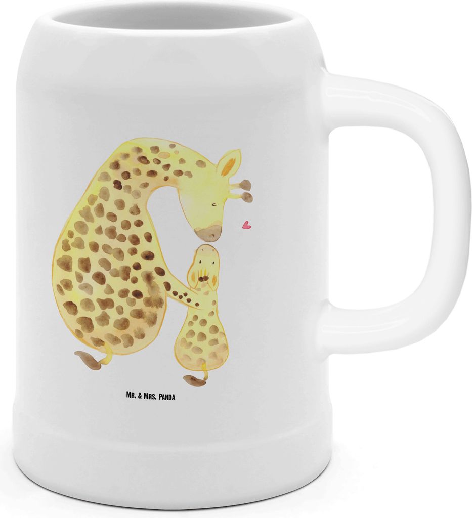 Mr. & Mrs. Panda Krug Giraffe Kind - Weiß - Geschenk, Mutter, Steinkrug, Sohn, Lieblingsmensch, Tonkrug, Tochter, Mama, Seidel, Bierbecher, Afrika...