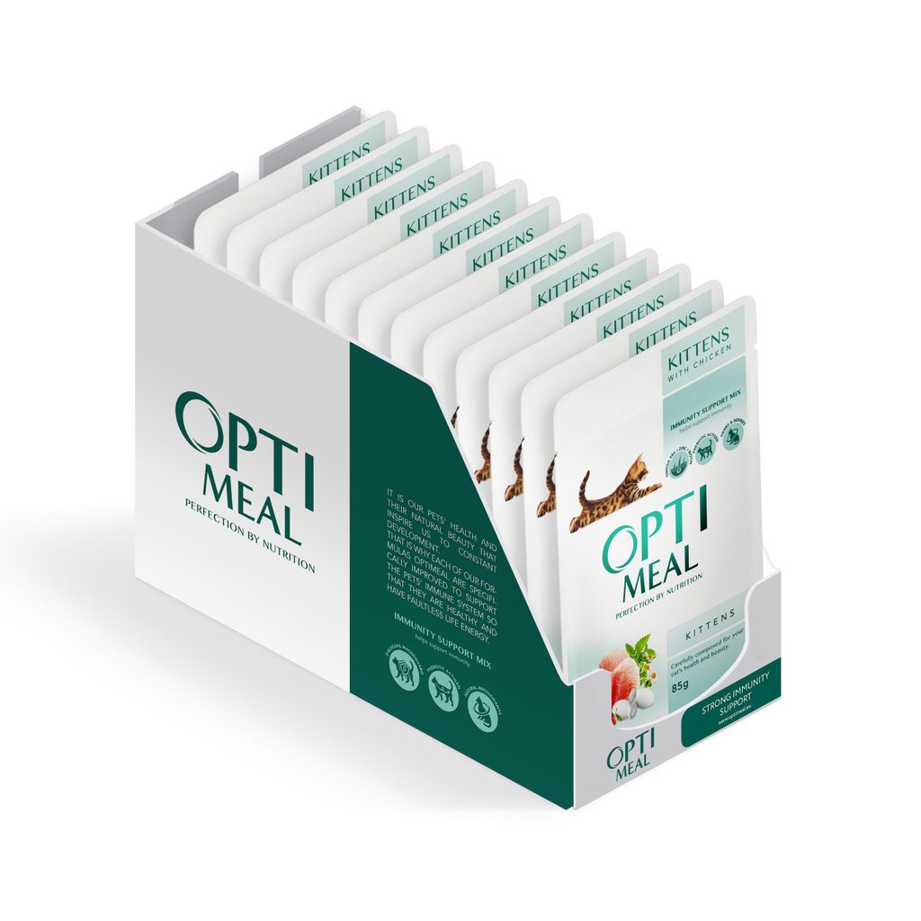 Optimeal Kitten-Nassfutter Huhn in Gelee, 12x85 g Produktbild 