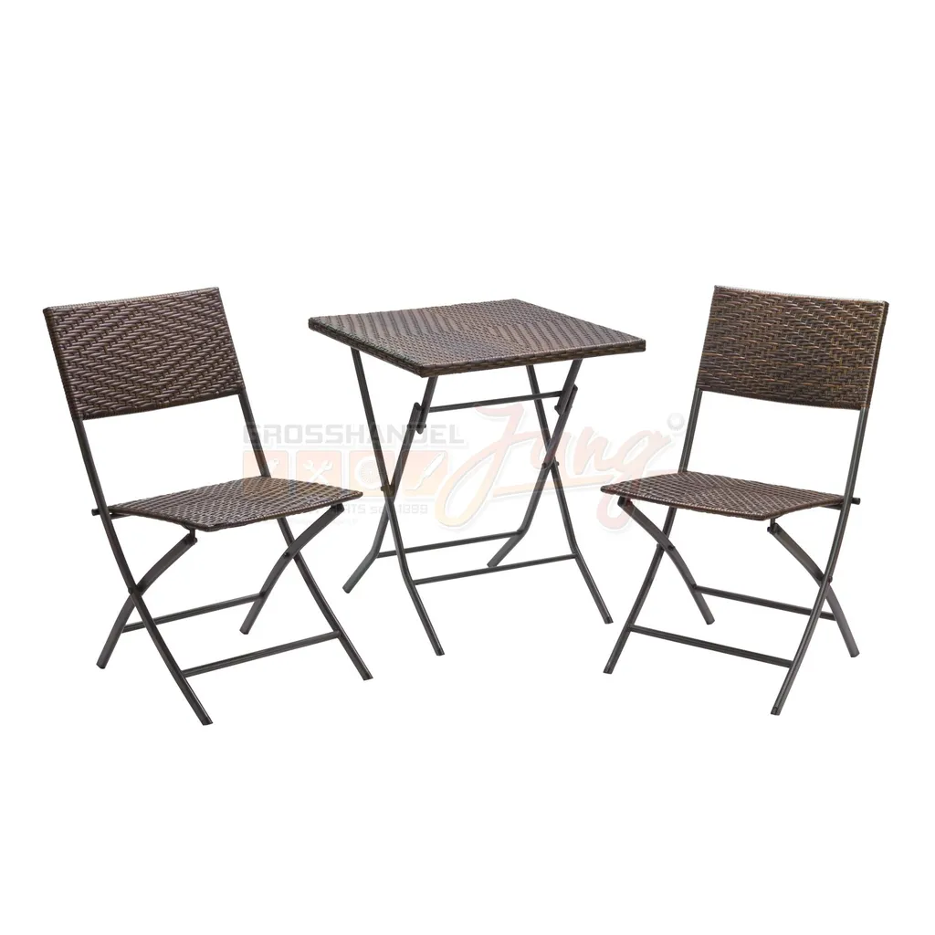 Ensemble polyrattan Springfield 3 pièces robuste et résistant aux UV