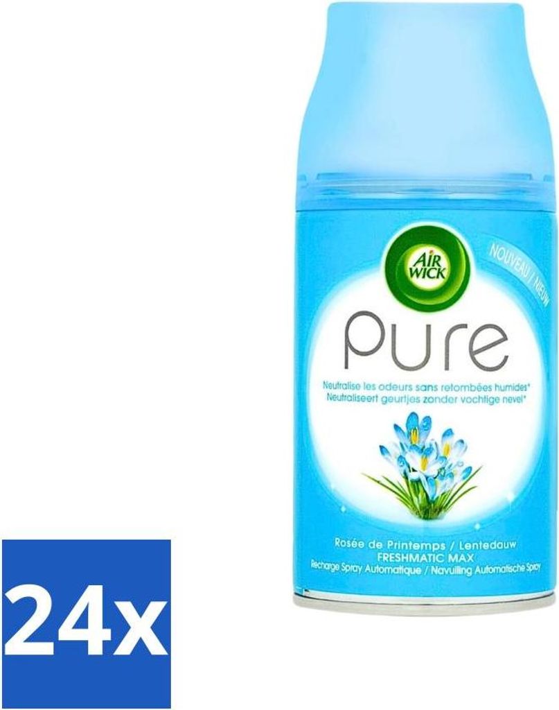 Air Wick Freshmatic - Lufterfrischer Nachfüller - Purer Frühlingstau - 250 ml - Vorteilspack - 24 Stücke