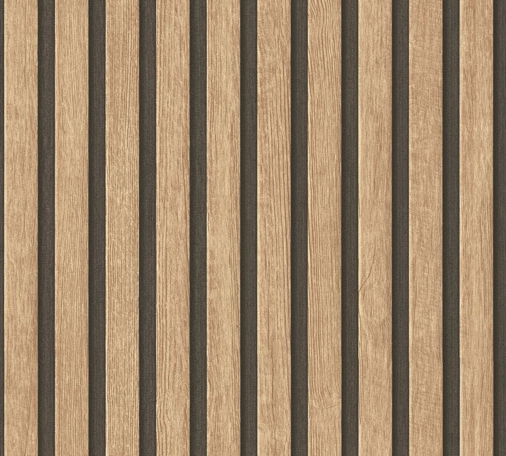 Profhome 391091-GU Holz Tapete Streifen matt beige braun Produktbild 