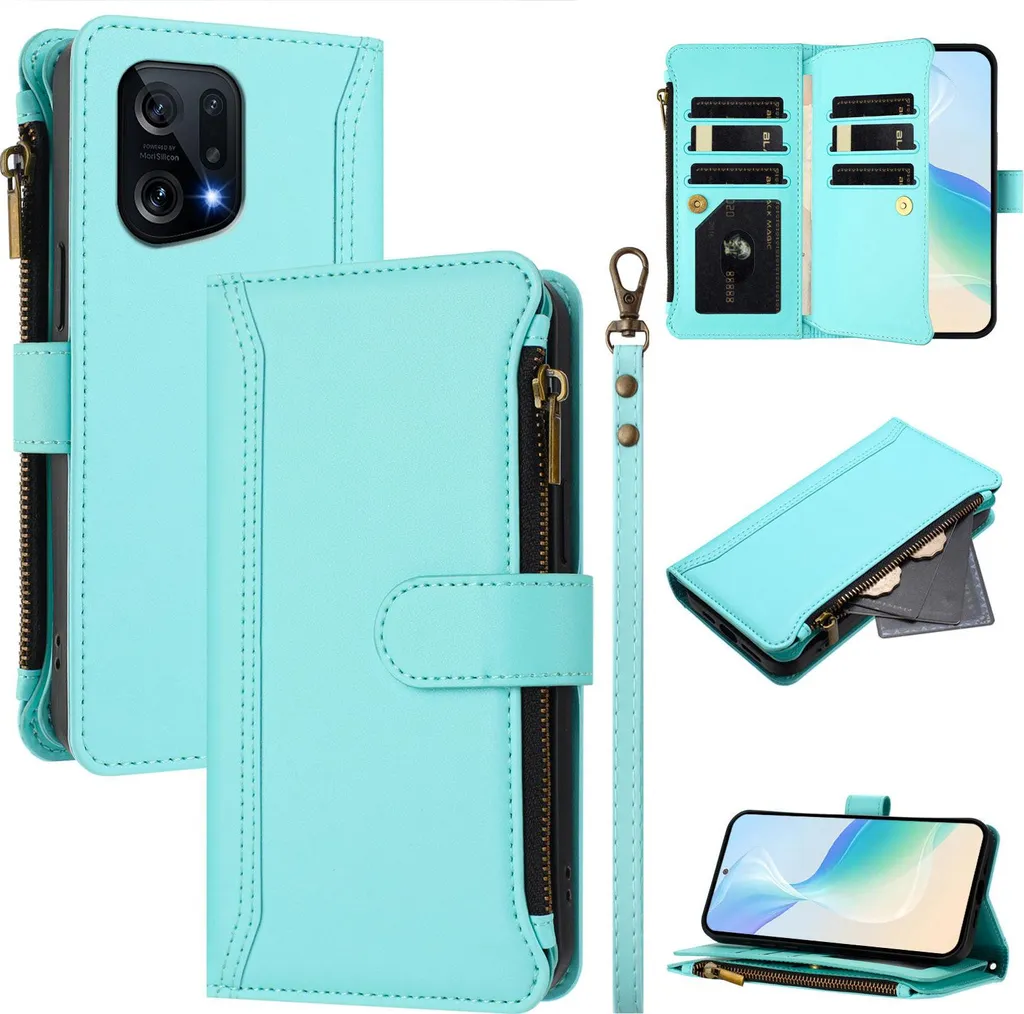 Custodia A Portafoglio Magnetica Con Supporto Per Xiaomi Redmi 9T - Pelle PU Nera, Slot Carte E Taschina