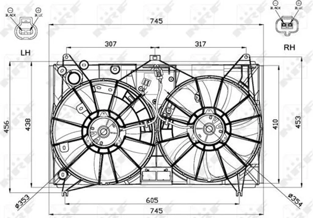 Ventilateur radiateur silencieux NRF 47581 compatible OE 1636338080